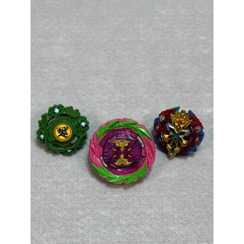 Beyblade Lot of 3 Hasbro Burst Spinning Tops Blue Orange red Mixed Parts